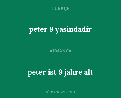 peter ist 9 jahre alt - peter 9 yasindadir