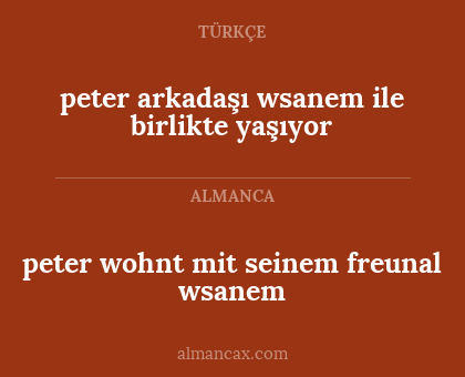 peter arkadaşı wsanem ile birlikte yaşıyor - peter wohnt mit seinem freunal wsanem