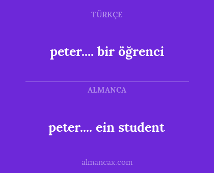peter.... ein student - peter.... bir öğrenci
