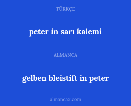 gelben bleistift in peter - peter in sarı kalemi
