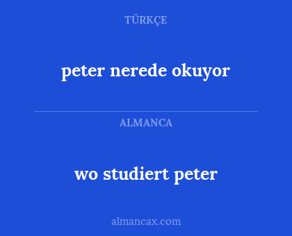 wo studiert peter - peter nerede okuyor