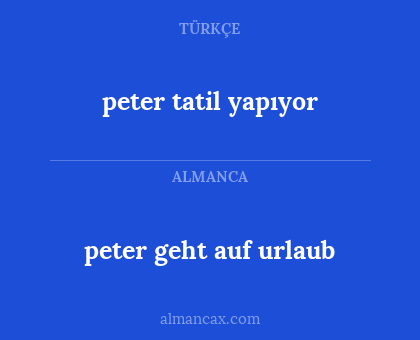 peter geht auf urlaub - peter tatil yapıyor