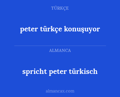 spricht peter türkisch - peter türkçe konuşuyor
