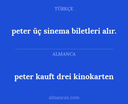 peter kauft drei kinokarten - peter üç sinema biletleri alır.