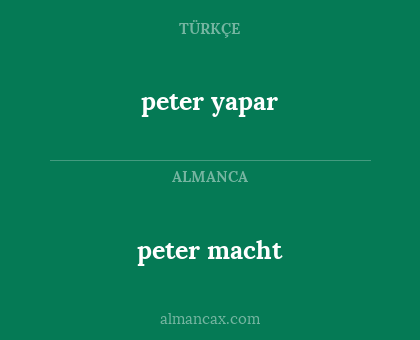 peter yapar - peter macht