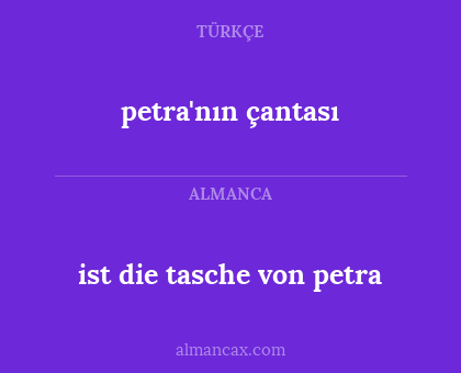 petra'nın çantası - ist die tasche von petra