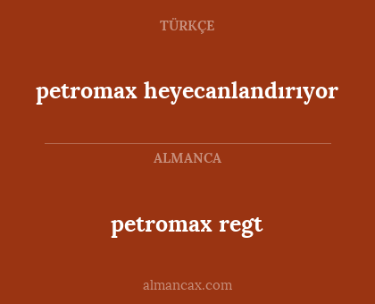 petromax regt - petromax heyecanlandırıyor