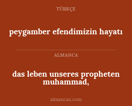 peygamber efendimizin hayatı - das leben unseres propheten muhammad,