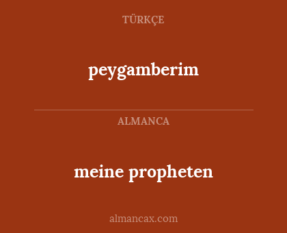 meine propheten - peygamberim
