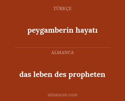 das leben des propheten - peygamberin hayatı