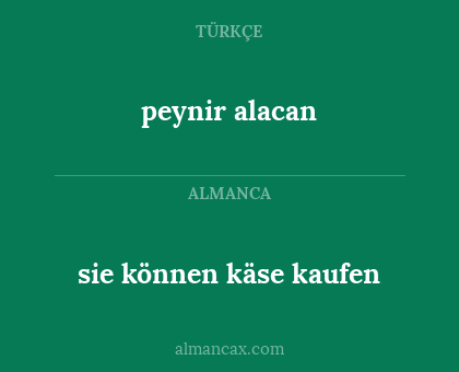 sie können käse kaufen - peynir alacan