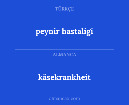 peynir hastaligi - käsekrankheit