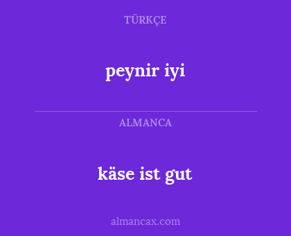 käse ist gut - peynir iyi