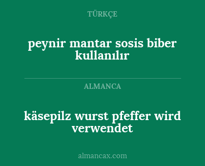käsepilz wurst pfeffer wird verwendet - peynir mantar sosis biber kullanılır