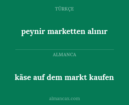 käse auf dem markt kaufen - peynir marketten alınır