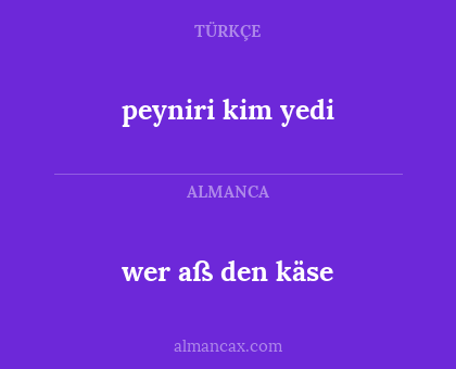 wer aß den käse - peyniri kim yedi