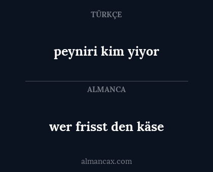 peyniri kim yiyor - wer frisst den käse