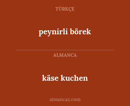 käse kuchen - peynirli börek