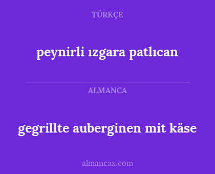 peynirli ızgara patlıcan - gegrillte auberginen mit käse