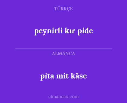 pita mit käse - peynirli kır pide