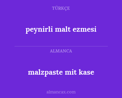 malzpaste mit kase - peynirli malt ezmesi