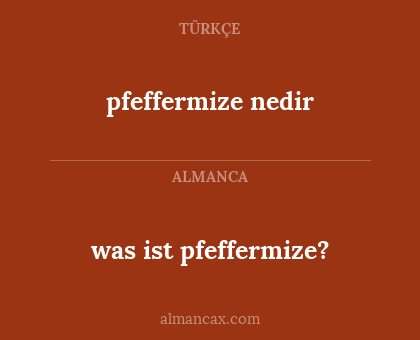 pfeffermize nedir - was ist pfeffermize?