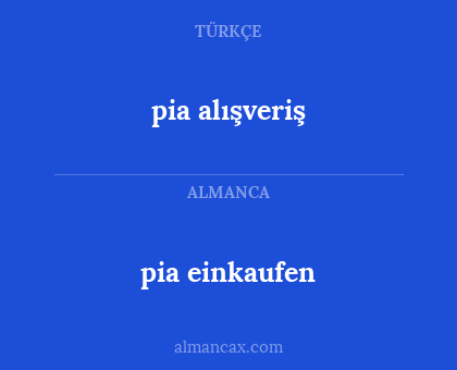pia einkaufen - pia alışveriş