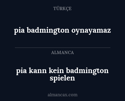 pia kann kein badmington spielen - pia badmington oynayamaz