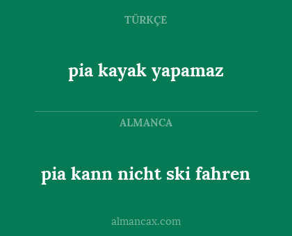 pia kayak yapamaz - pia kann nicht ski fahren