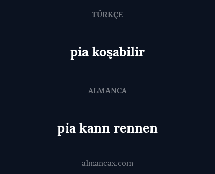 pia kann rennen - pia koşabilir