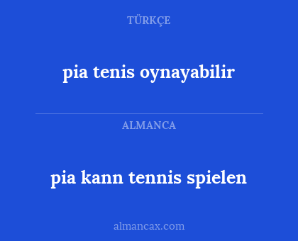 pia tenis oynayabilir - pia kann tennis spielen