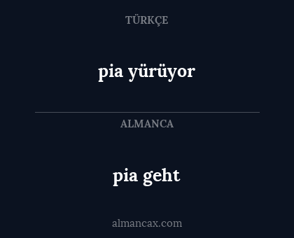 pia yürüyor - pia geht