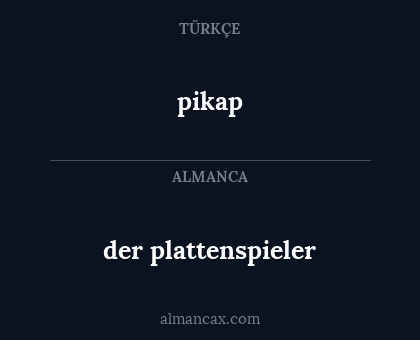 der plattenspieler - pikap