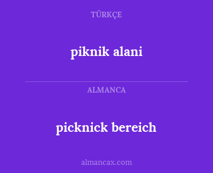 picknick bereich - piknik alani