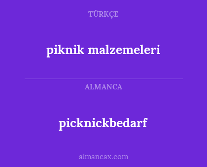 picknickbedarf - piknik malzemeleri