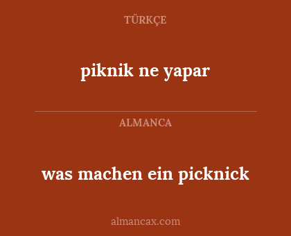 was machen ein picknick - piknik ne yapar