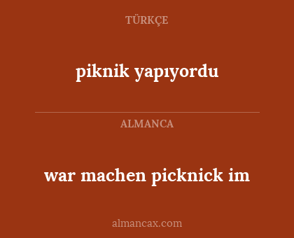 war machen picknick im - piknik yapıyordu