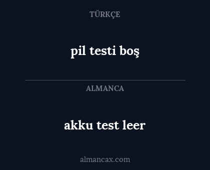 pil testi boş - akku test leer