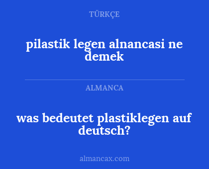 pilastik legen alnancasi ne demek - was bedeutet plastiklegen auf deutsch?