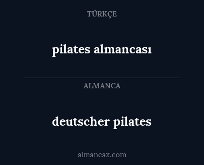 deutscher pilates - pilates almancası