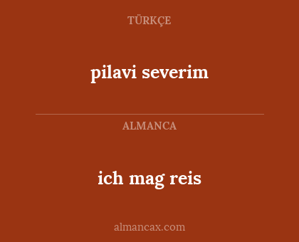 pilavi severim - ich mag reis