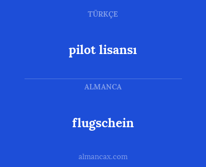 pilot lisansı - flugschein
