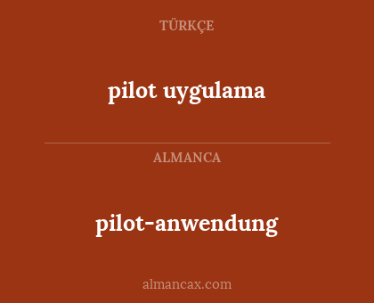 pilot-anwendung - pilot uygulama