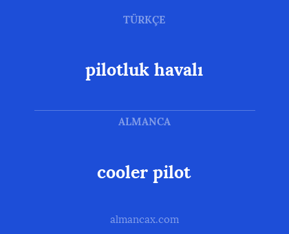 cooler pilot - pilotluk havalı