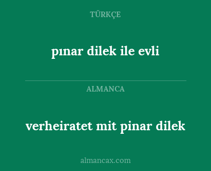 pınar dilek ile evli - verheiratet mit pinar dilek