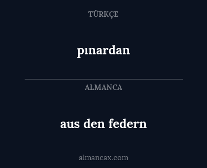 aus den federn - pınardan