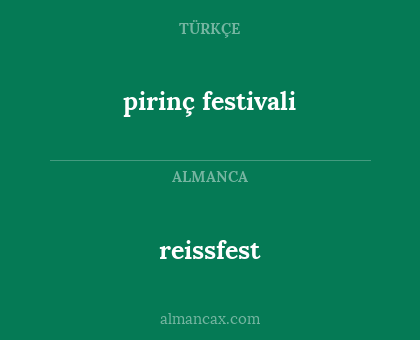 reissfest - pirinç festivali