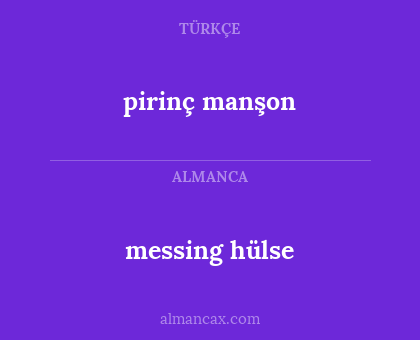 pirinç manşon - messing hülse