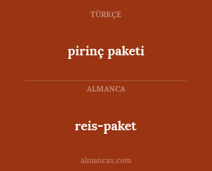pirinç paketi - reis-paket