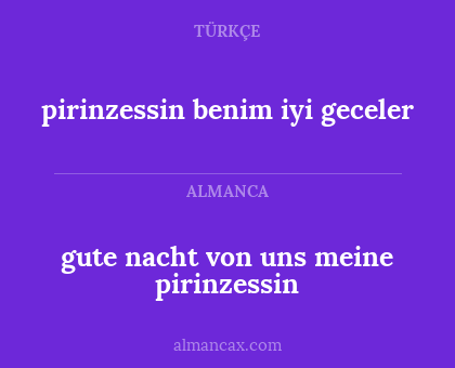gute nacht von uns meine pirinzessin - pirinzessin benim iyi geceler